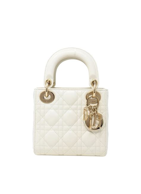 micro lady dior white|lady dior small dimension.